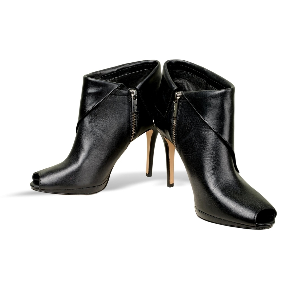 Michael Kors Kendra Peep Toe Leather Boots